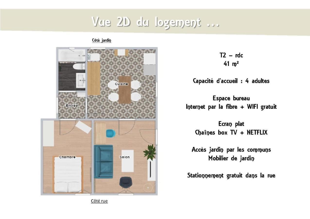 Le 62 - Spacieux T2 Avec Jardin, Parking & Tramway Grenoble Exterior photo