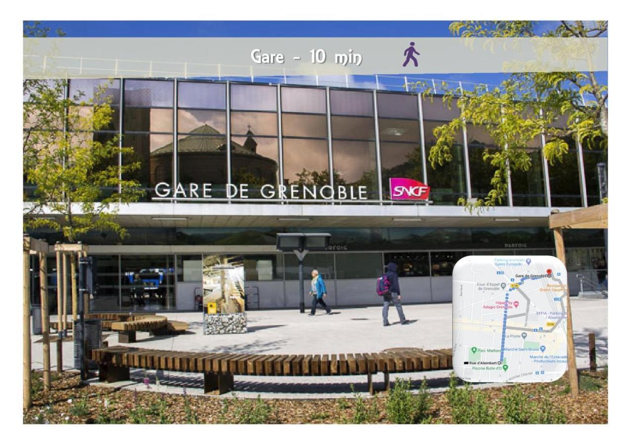 Le 62 - Spacieux T2 Avec Jardin, Parking & Tramway Grenoble Exterior photo