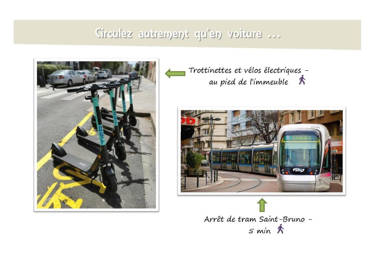 Le 62 - Spacieux T2 Avec Jardin, Parking & Tramway Grenoble Exterior photo